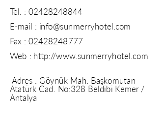 Sunmerry Hotel iletiim bilgileri
